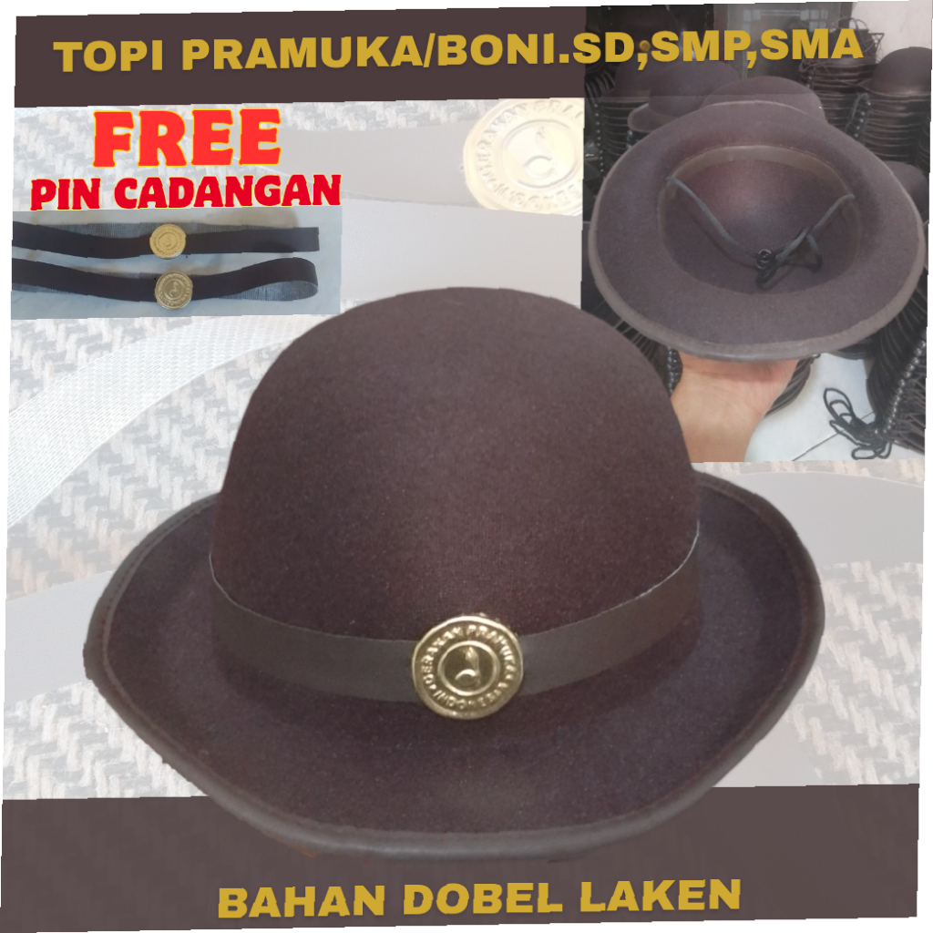 Topi Pramuka Boni Wanita Penggalang All Size sd smp sma