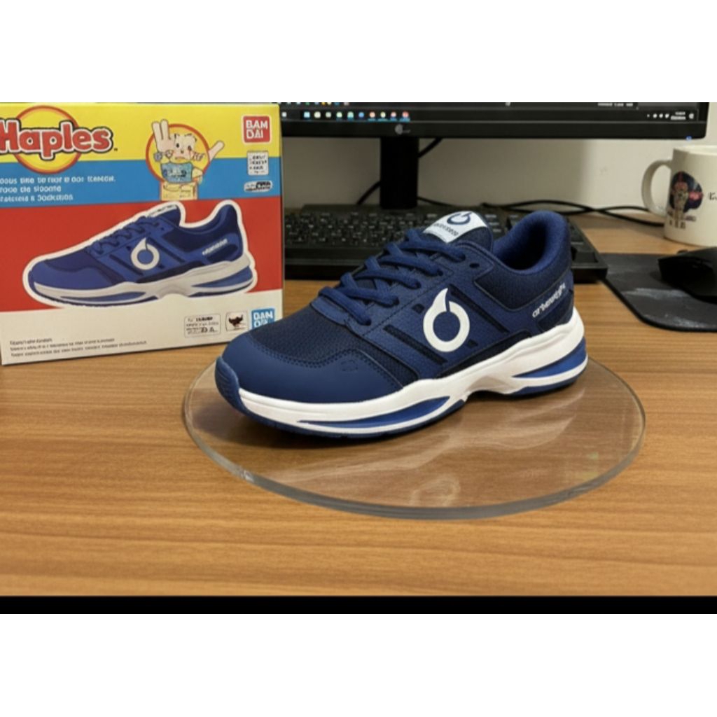 Sepatu Running Pria Wanita Ortus, sneakers Olahraga Lari Joging Buat Gaya Skena Outpit Navy Putih