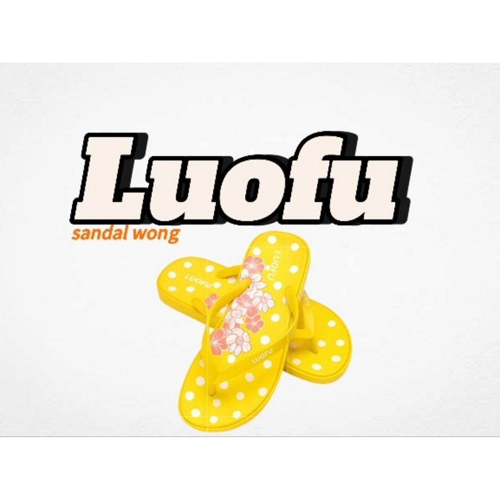 Sandal Jepit LUOFU Polkadot Bunga Wanita – Nyaman, Anti Selip, Ringan & Stylish