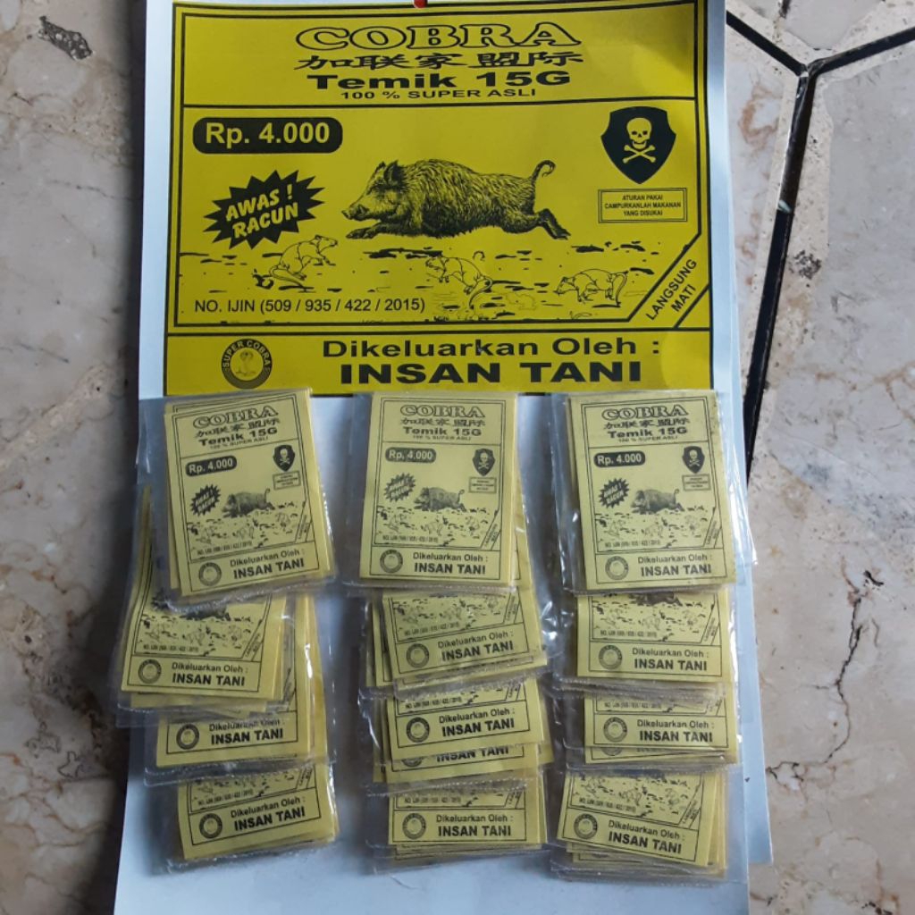 Racun cobra tikus dan celeng | racun cobra temik 15g rentengan isi 72pcs