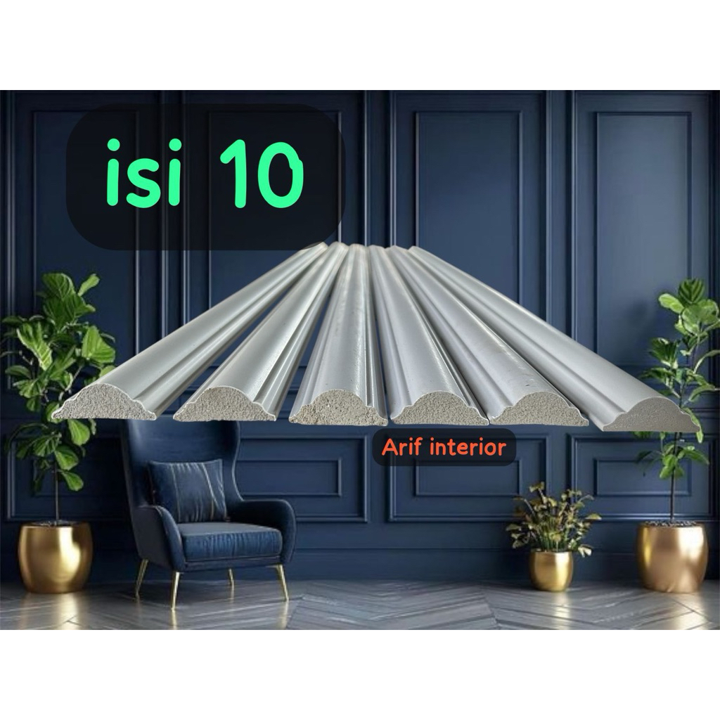 Yournicee Lis dinding tempel molding 3CM (10PCS) /3 meter dan panjang 2m list molding pvc premium