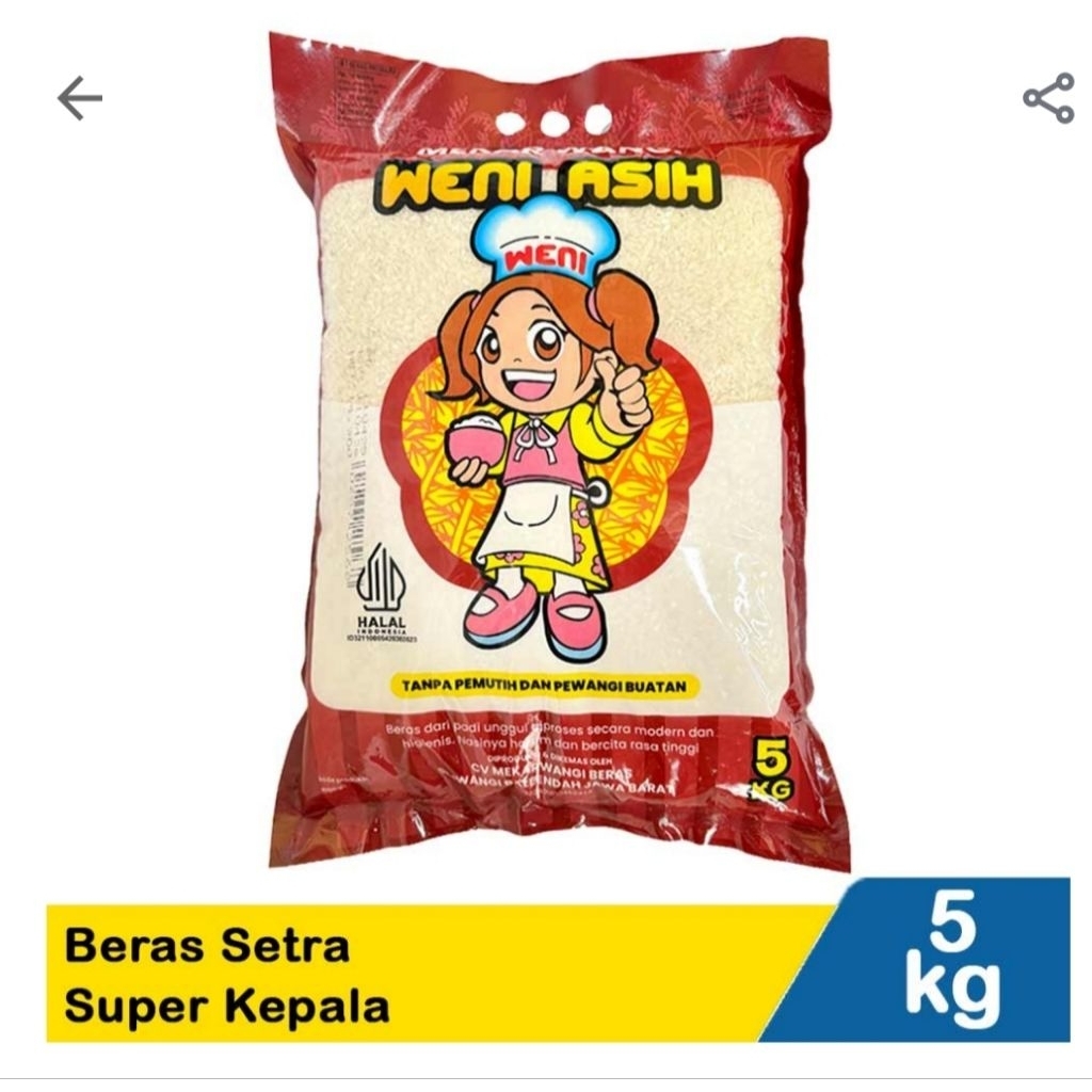 

Beras Weni Asih 5Kg