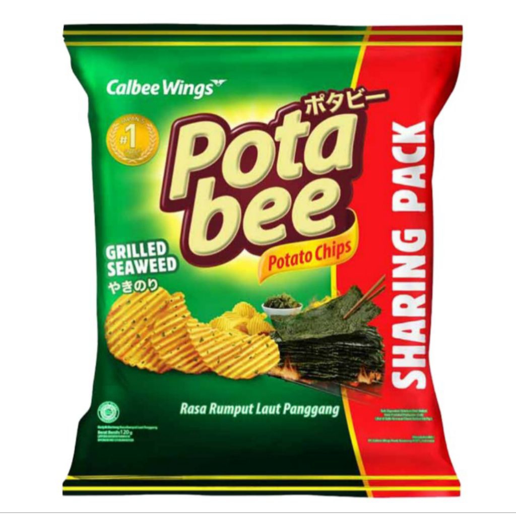 

Potabee Keripik Kentang Rumput Laut Panggang Sharing Pack 120 g
