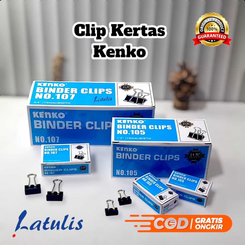 

KENKO BINDER CLIP 105 , 155 , 107 , 111 , 200 , 206 / CLIP FILE / CLIP KERTAS / ALAT TULIS