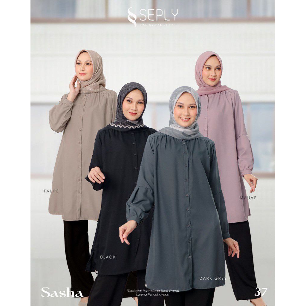 TUNIK SEPLY SASHA 37 MAUVE BLACK DARK GREY TAUPE / TUNIK REMAJA / TUNIK TERBARU / TUNIK CASUAL / TUN