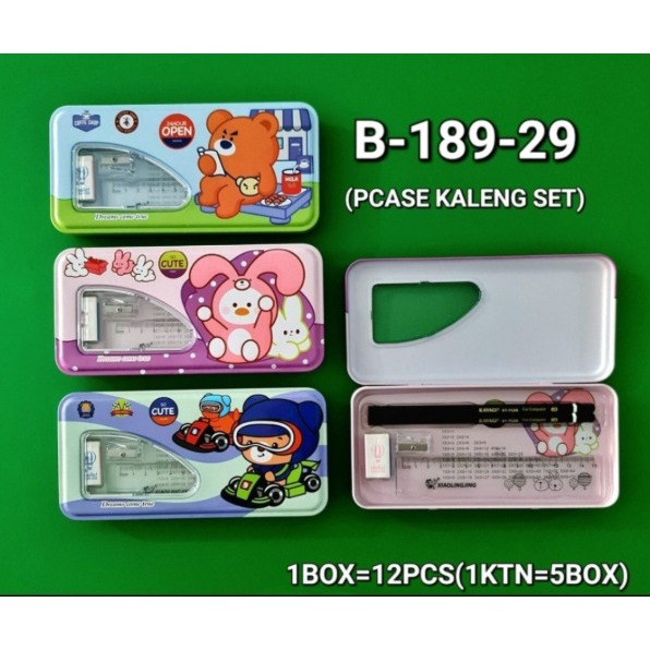 

Pencil Case Kaleng Anak Set / Tempat Pensil / Kotak Pensil B-189-29