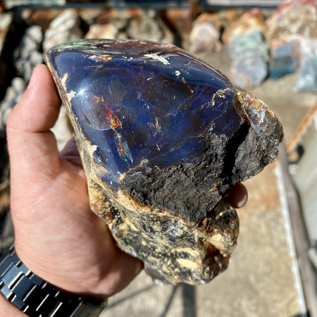 344Gr NATURAL Bongkahan Amber Bluish - Langka Bahan Mentah Amber - Batu Getah Katilayu Kebiruan- Gem