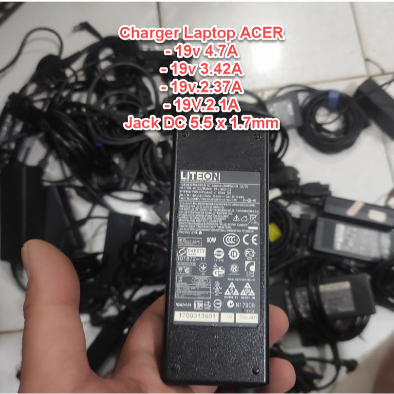 Charger laptop Acer 19v 4.74A  / 19v 3.42A / 19v 2.37A / 19v 2.1A bekas