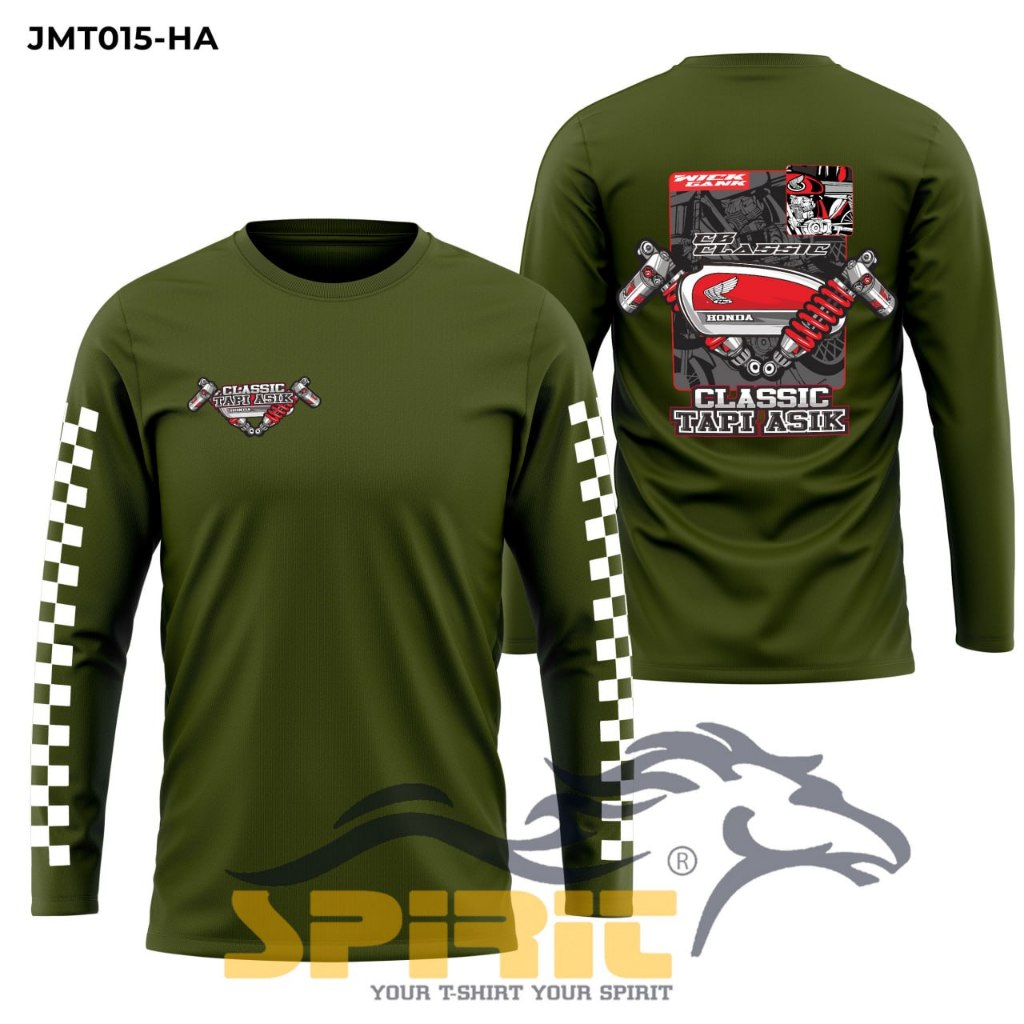 Kaos Motor CB Classic Tapi Asik Baju Pengendara CB Distro Cotton Combed 24s Lengan Panjang Premium