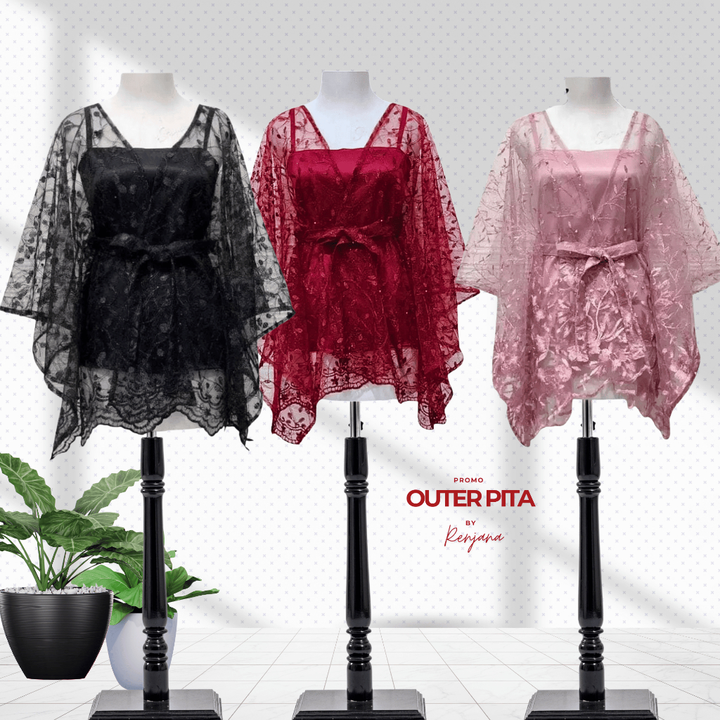 Outer Brokat Wanita Model Kimono Pita – Elegan & Cantik untuk Kondangan atau Sehari-hari