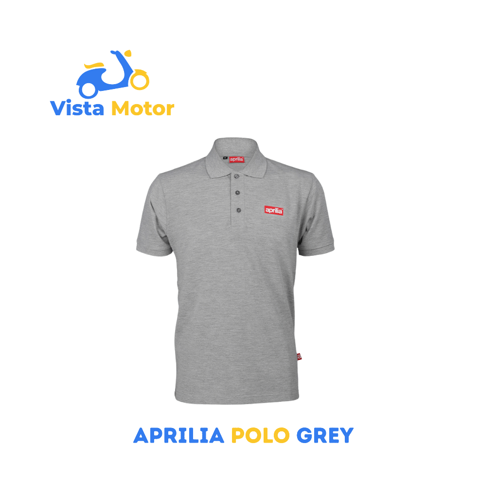 Aprilia Polo Shirt Pria Abu-Abu – Kaos Polo Casual Premium