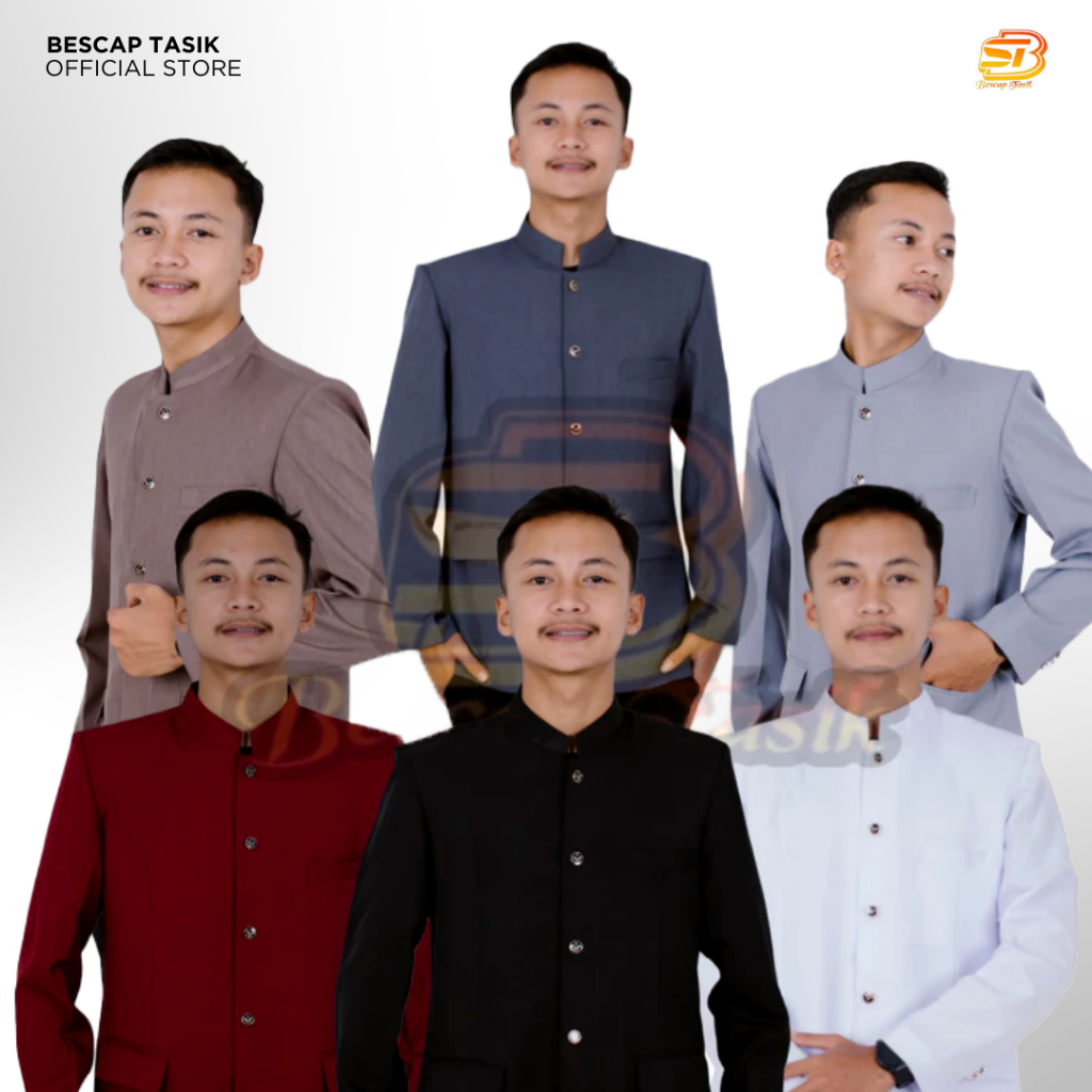 Beskap Jas Koko Polos Saku Tutup Pria Muslim Dewasa Premium Lengan Panjang S-XXL