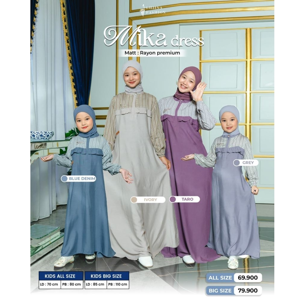 Mika Dress Kids By Ghiina Fashion//Gamis anak