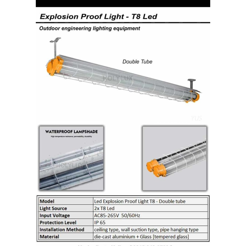 Kap Lampu TL Explotion Proof panjang 120CM / TL Ex Proof