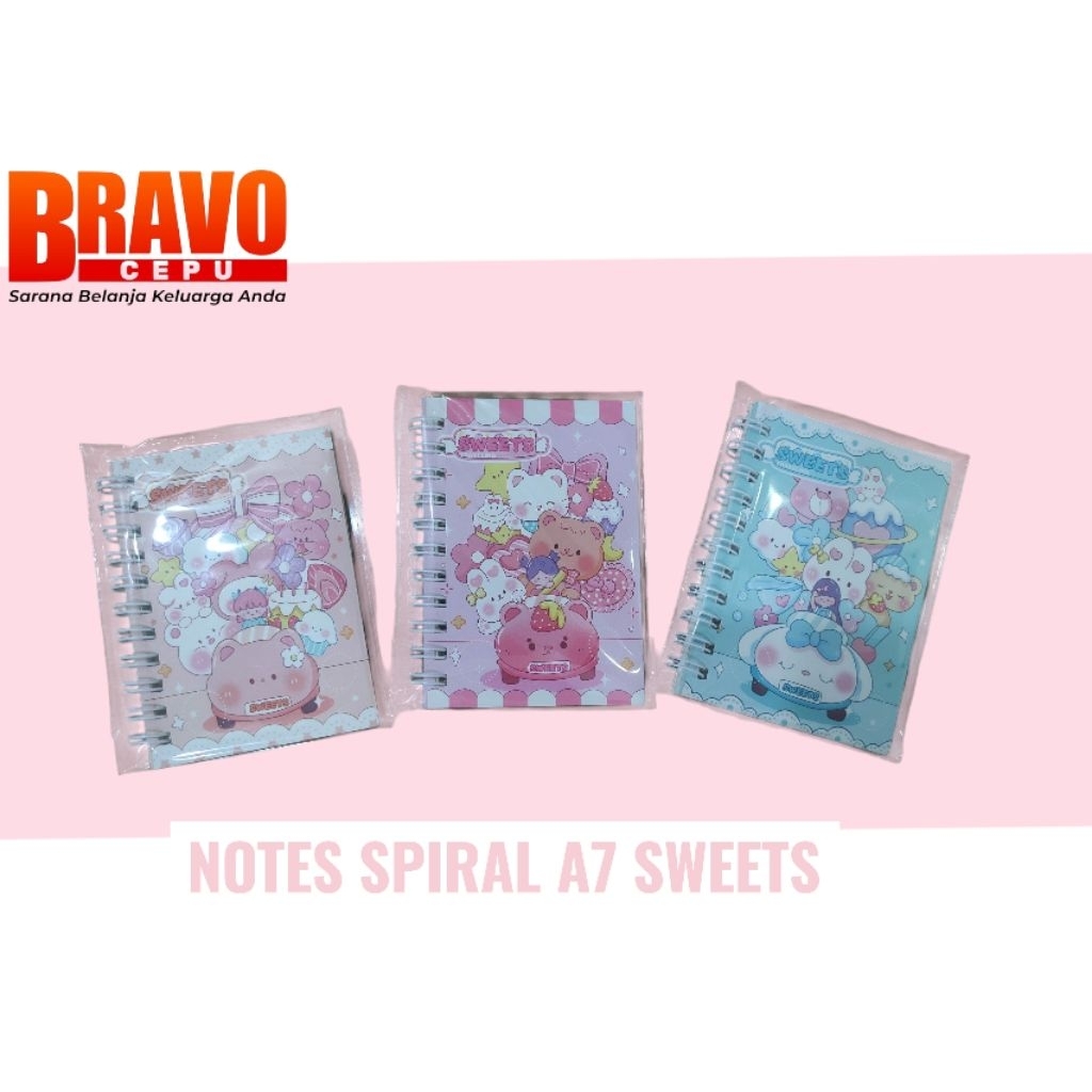 Notes Spiral A7 Sweets - Notes Karakter 71 x 110mm