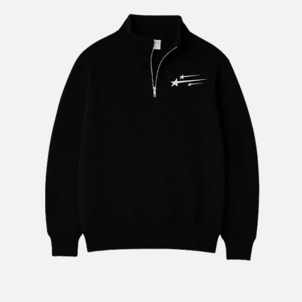 Half Zip Sweatshirt Pria Wanita Fleece Tebal