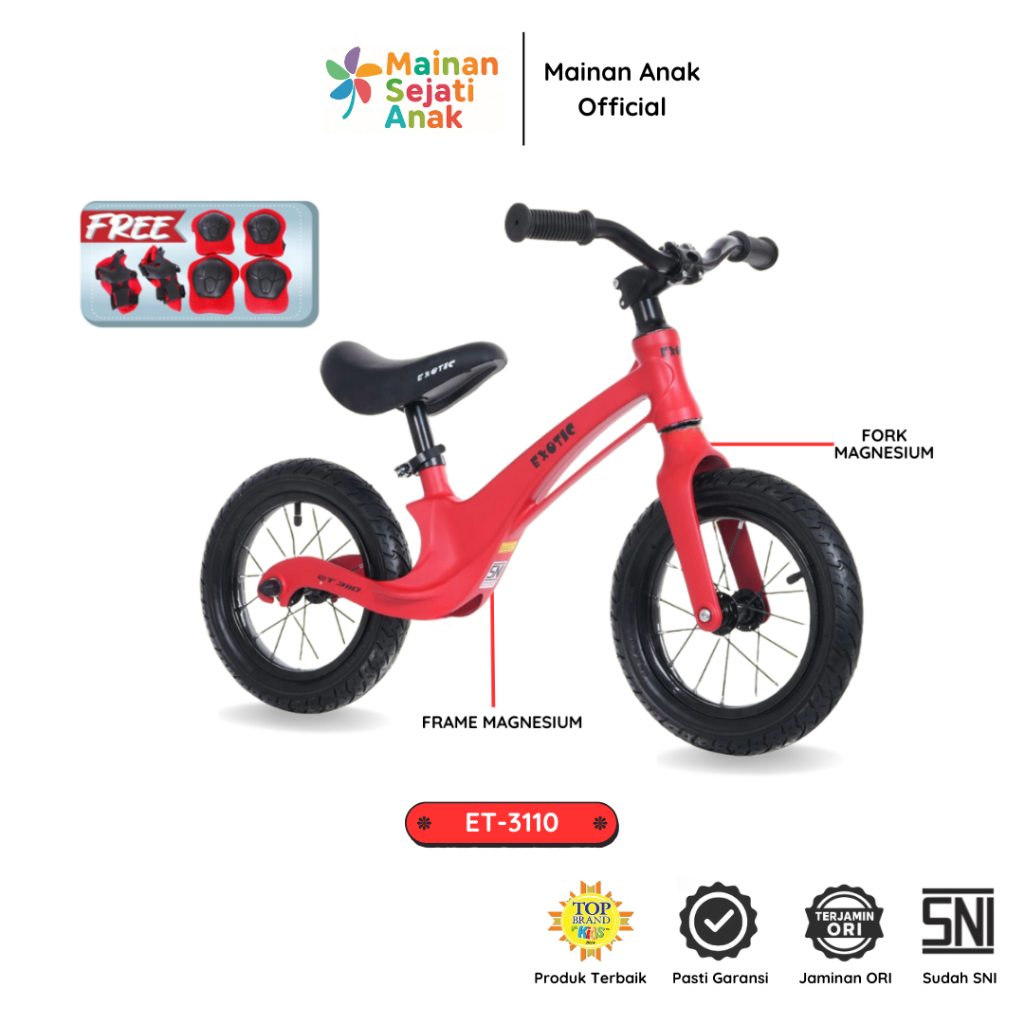 Sepeda Keseimbangan Balance Bike Anak Tanpa Pedal Exotic ET-3110