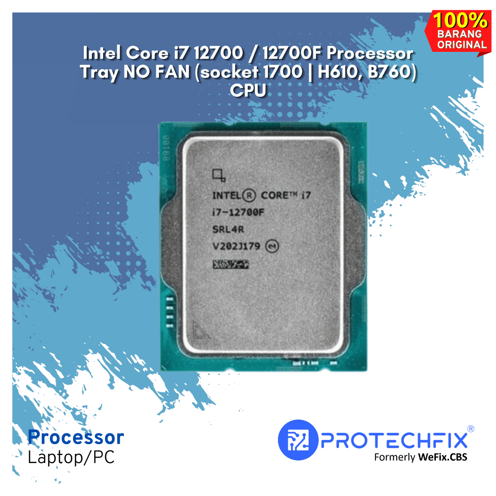 Intel Core i7 12700 / 12700F Processor Tray NO FAN (socket 1700 | H610, B760) CPU