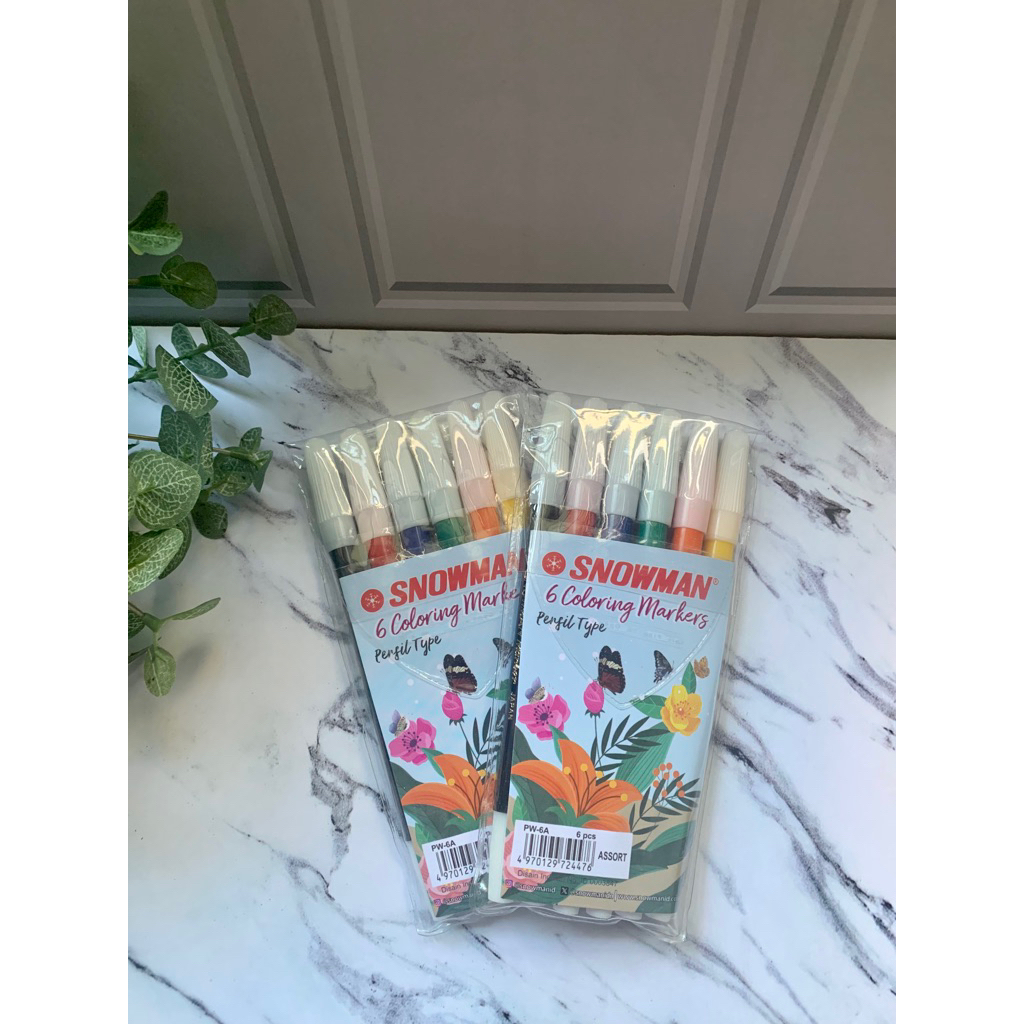 

spidol kecil snowman isi 6warna