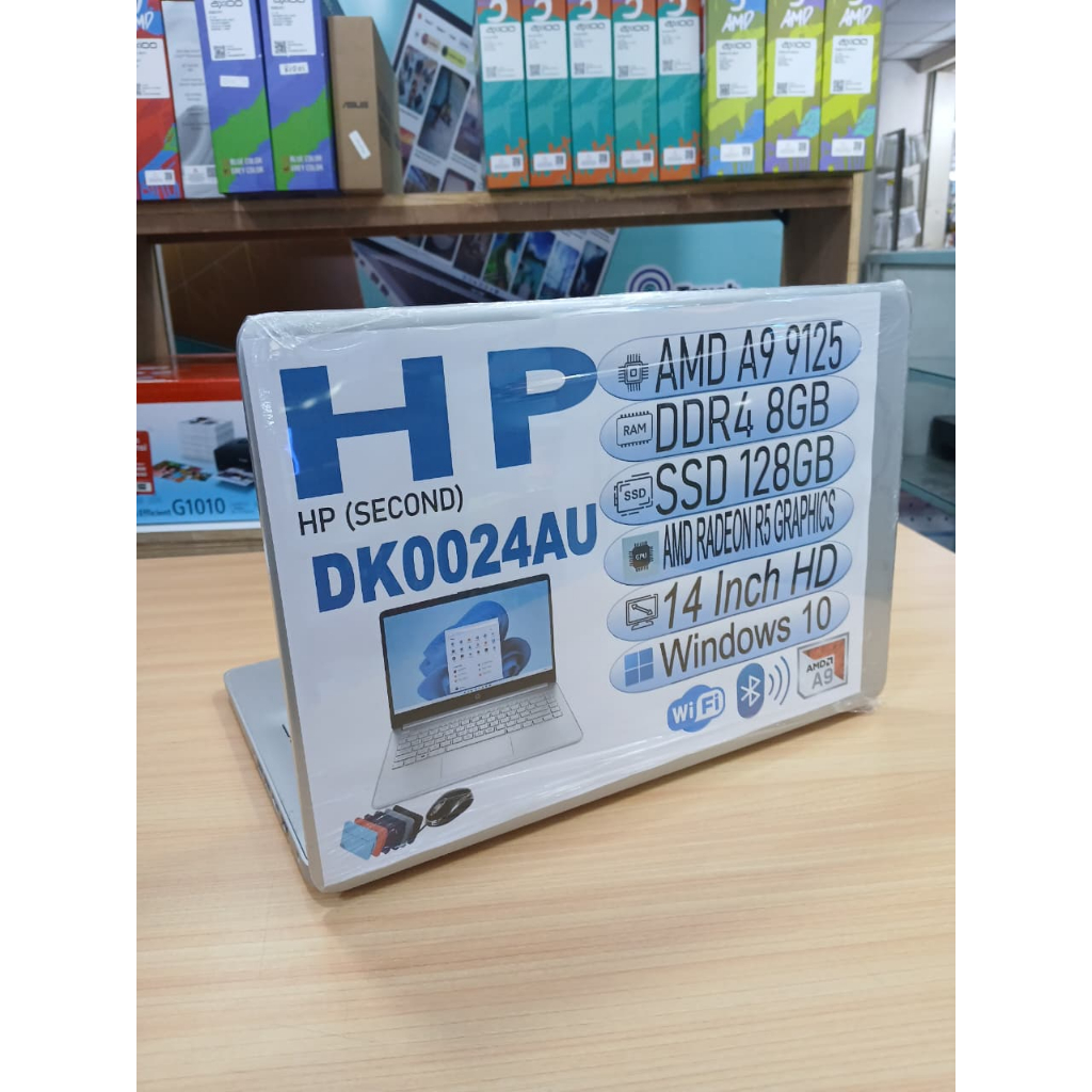 HP 14S DK004AU AMD A9-9425 8/128 WINDOWS 10 + OFFICE PERMANEN SECOND