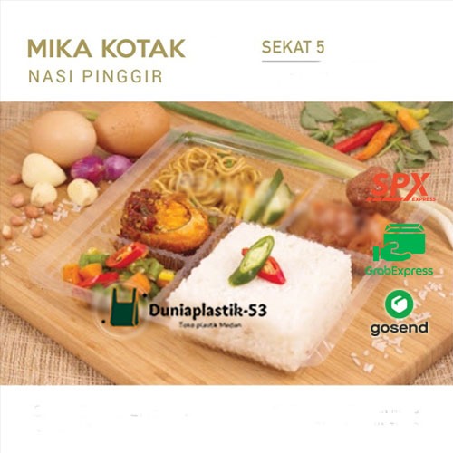 Mika Sekat 4, 5 dan 6 / Mika Box Makan / Mika Sekat Katering / Mika Sekat Pisang / Tatakan nasi kota