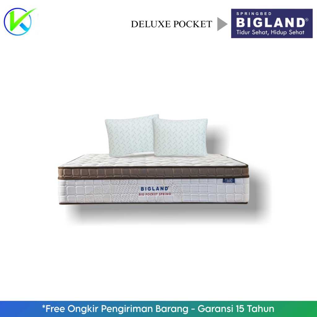 Bigland Springbed DELUXE Plushtop Tebal 30cm Kasur Saja FREE BANTAL - Ukuran 100x200