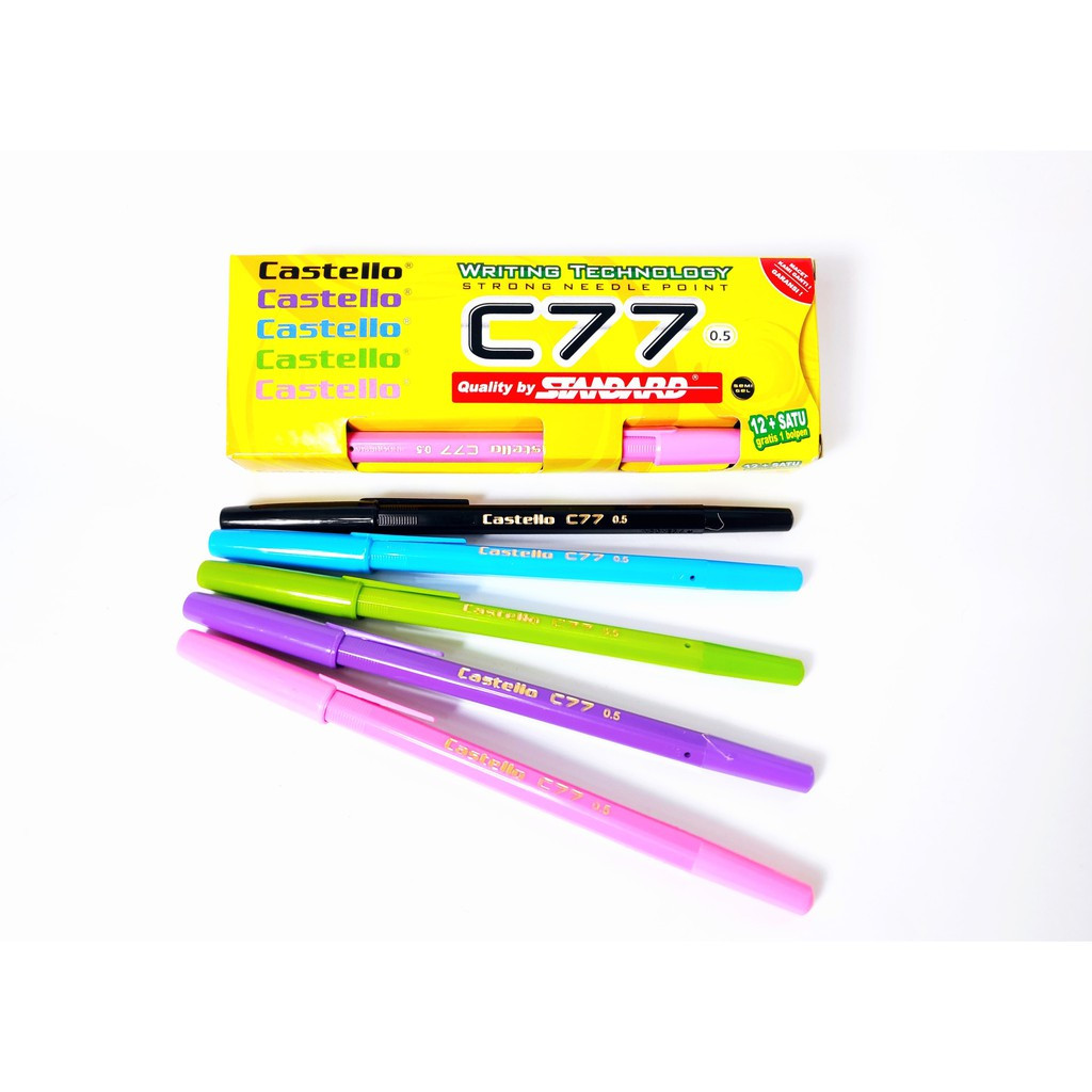 

PULPEN / BOLPEN / BULLPOINT CASTELLO WARNA WARNI TINTA HITAM