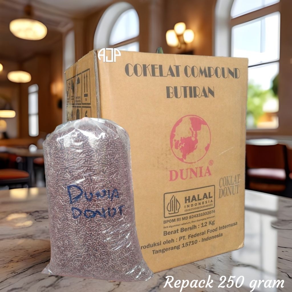 

Meses/Mesis Cokelat Compound Dunia Donut | Repack 250 gr