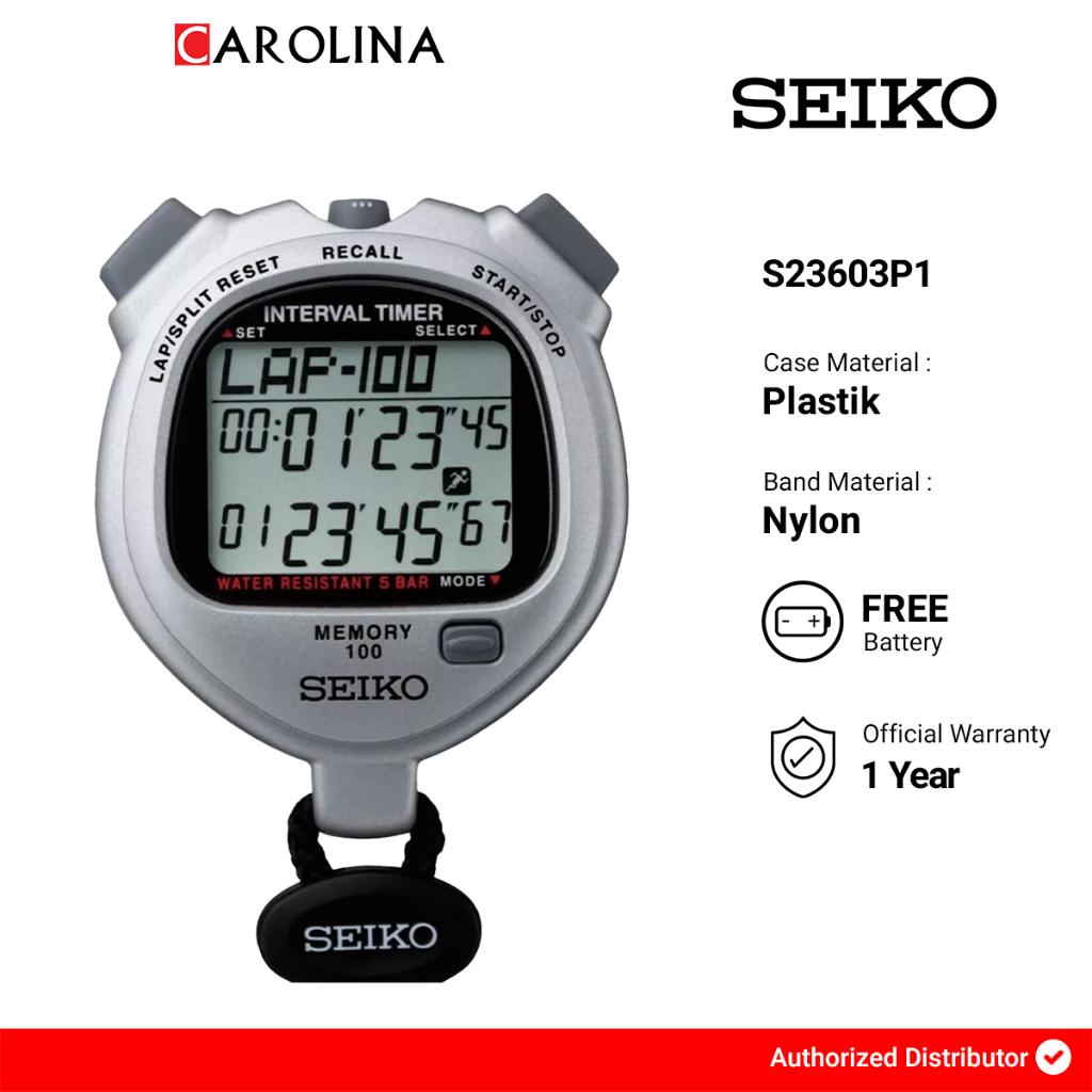 Stopwatch SEIKO Digital S23603P1(SW) 100 Lap Memory