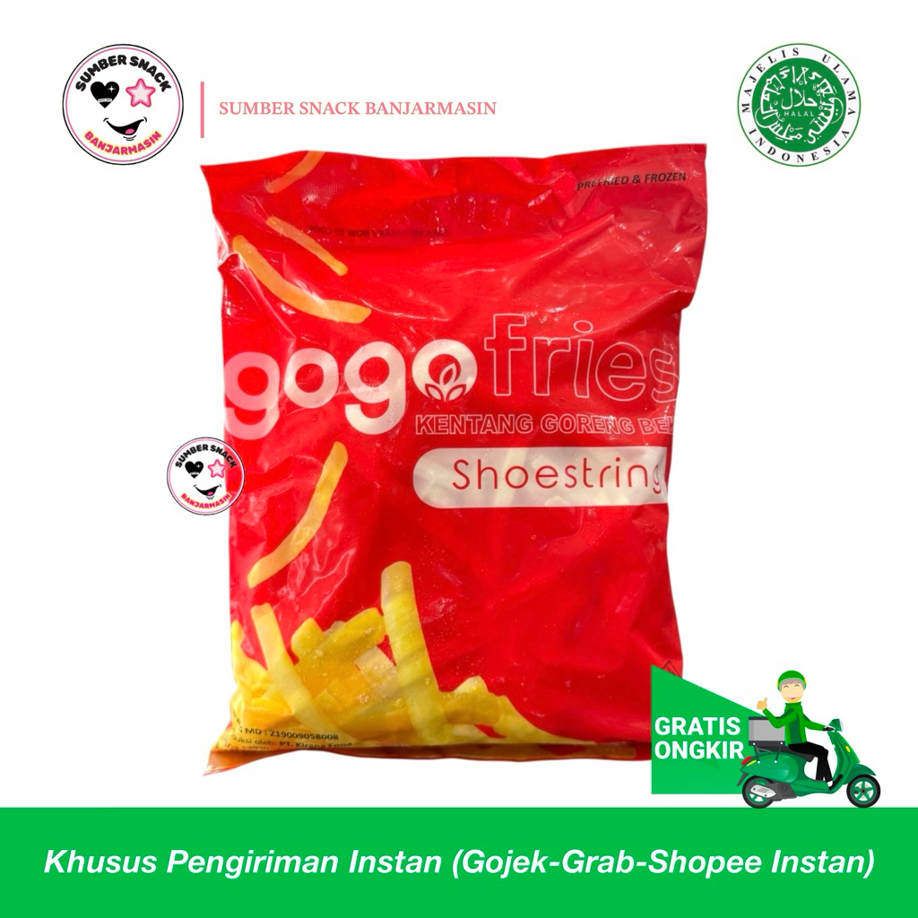 

Gogo Fries Kentang Goreng Beku Shoestring Lurus (1kg) (Frozen Food - Khusus Instan)
