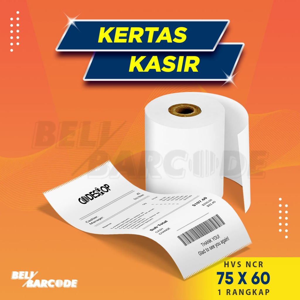 

Kertas Printer Dot Matrix 75x60 1 PLY Kas Silver 75 x60 mm Struk 1Ply