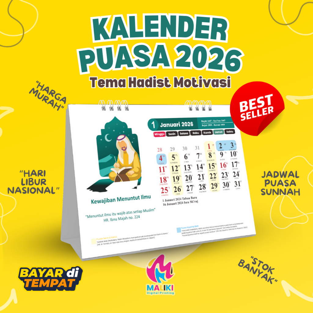 KALENDER MEJA PUASA & HADIST HADIST MOTIVASI 2026