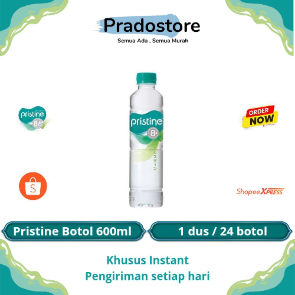 

Pristine Air Mineral Dalam Kemasan Botol 600ml [ 1 dus / 24 botol ] aku