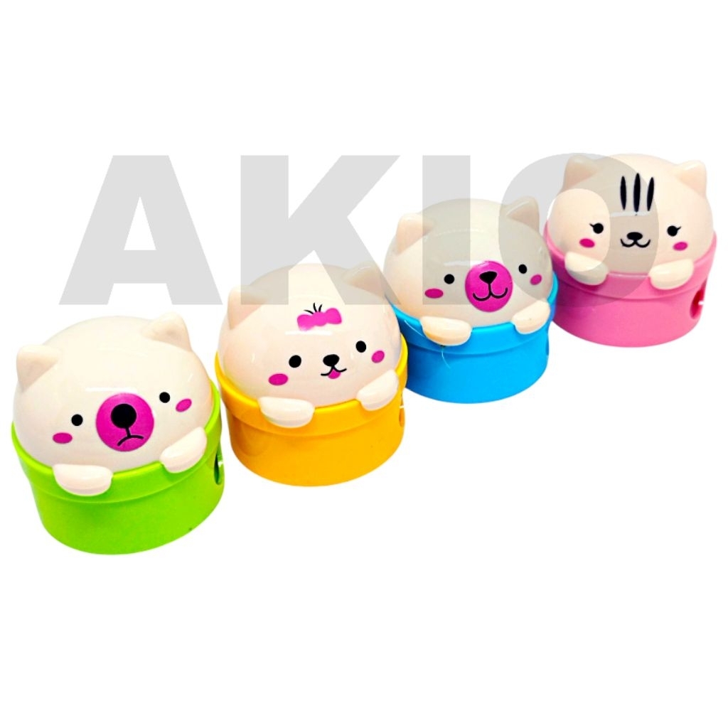 

Rautan Pensil Putar Karakter BERUANG BEAR CAT KUCING ANIMAL XL-360 Lucu Serutan Asahan Meja