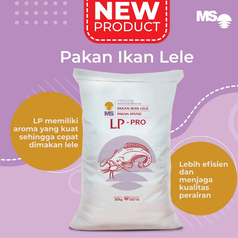 Pakan Ikan Premium MS Prima Feed LP-PRO Pelet Ikan Lele,Nila Tinggi Protein Untuk Panen Lebih Cepat
