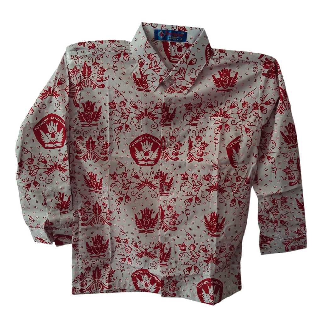 Seragam Sekolah Batik Merah SD | Batik Merah | Batik Tutwuri | Lengan Panjang | Merk SERAGAM