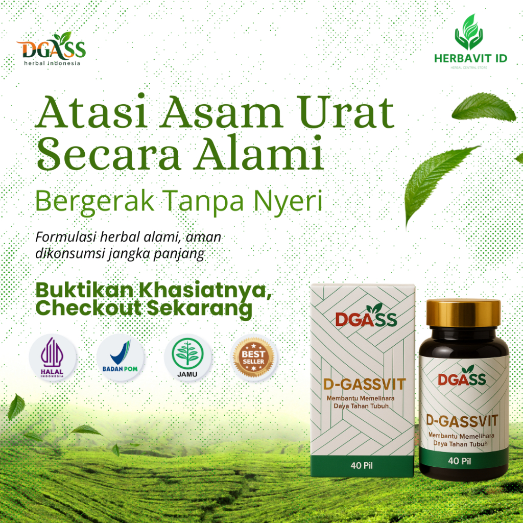 DGASS-Vit Obat Herbal Asam Urat – Obat Hebal Atasi Nyeri Sendi & Bengkak Alami Tanpa Efek Samping BP