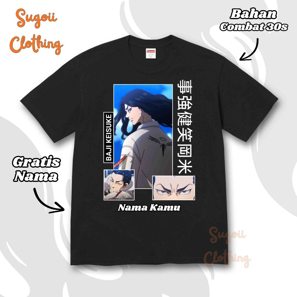 Tshirt Kaos Anak Anime Tokyo Revengers Baji Keisuke Baju Pakaian Anak Terbaru 205
