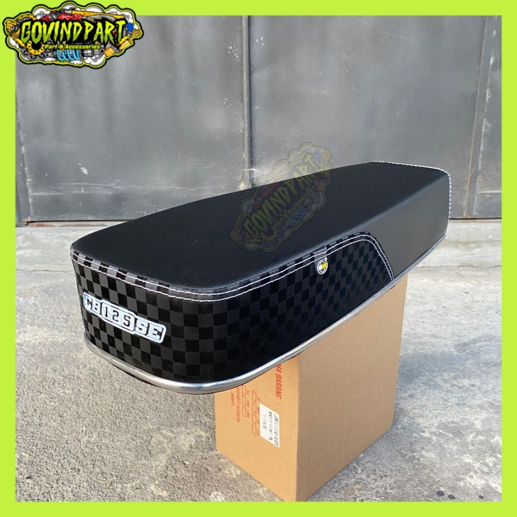 Jok CB polos kulit MB tech mbtech alas galvanis anti gembos motif catur