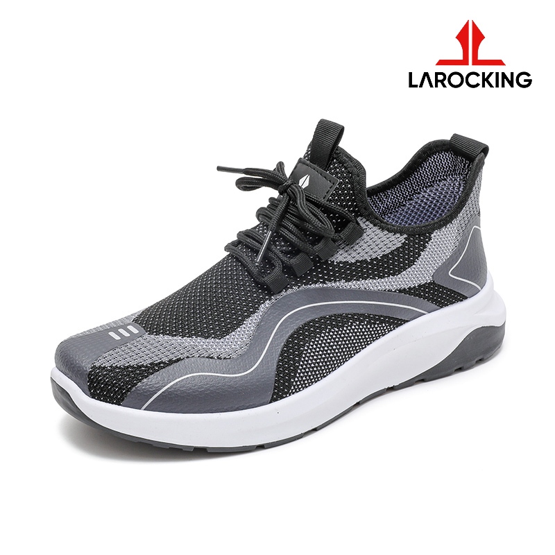 Sepatu Sneakers Larocking Strike - Hitam  | Sepatu Olahraga Running Gym Pria Wanita