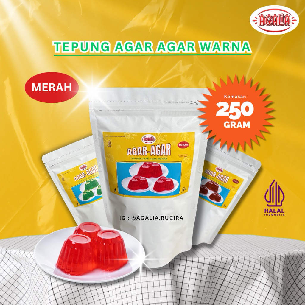 

TEPUNG AGAR AGAR WARNA MERAH - 250 GRAM TEPUNG AGAR WARNA KILOAN/LOS