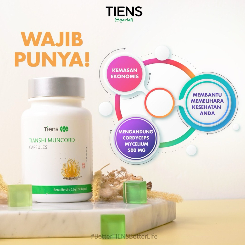 Brainnn Munchord Cordyceps Tiens 100 Kapsul & Tiens Cordyceps Vitalitas 100% Original Suplemen