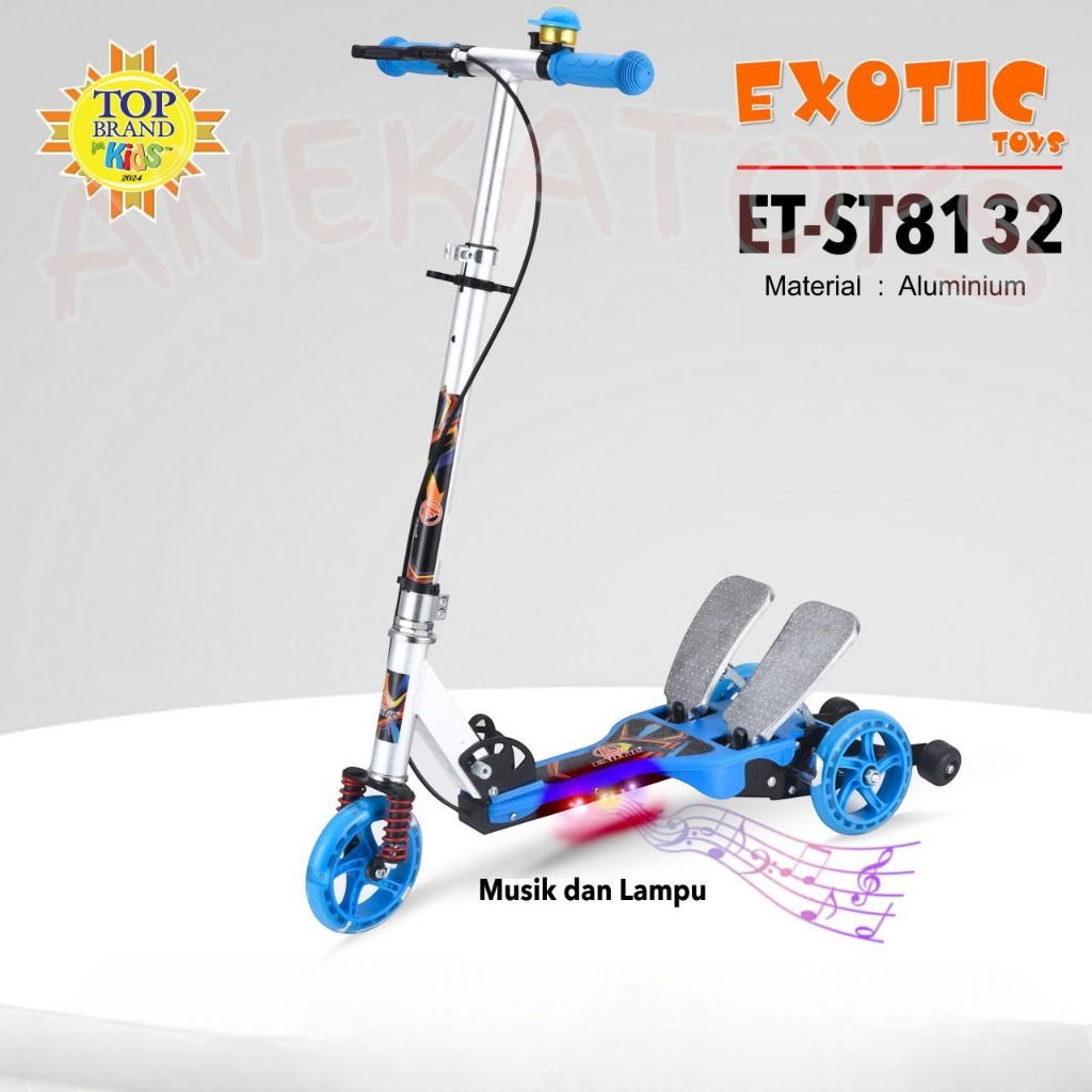 Skuter Genjot Anak Exotic ST8132 & ST8135 Aluminium Dual Pedal Genjot