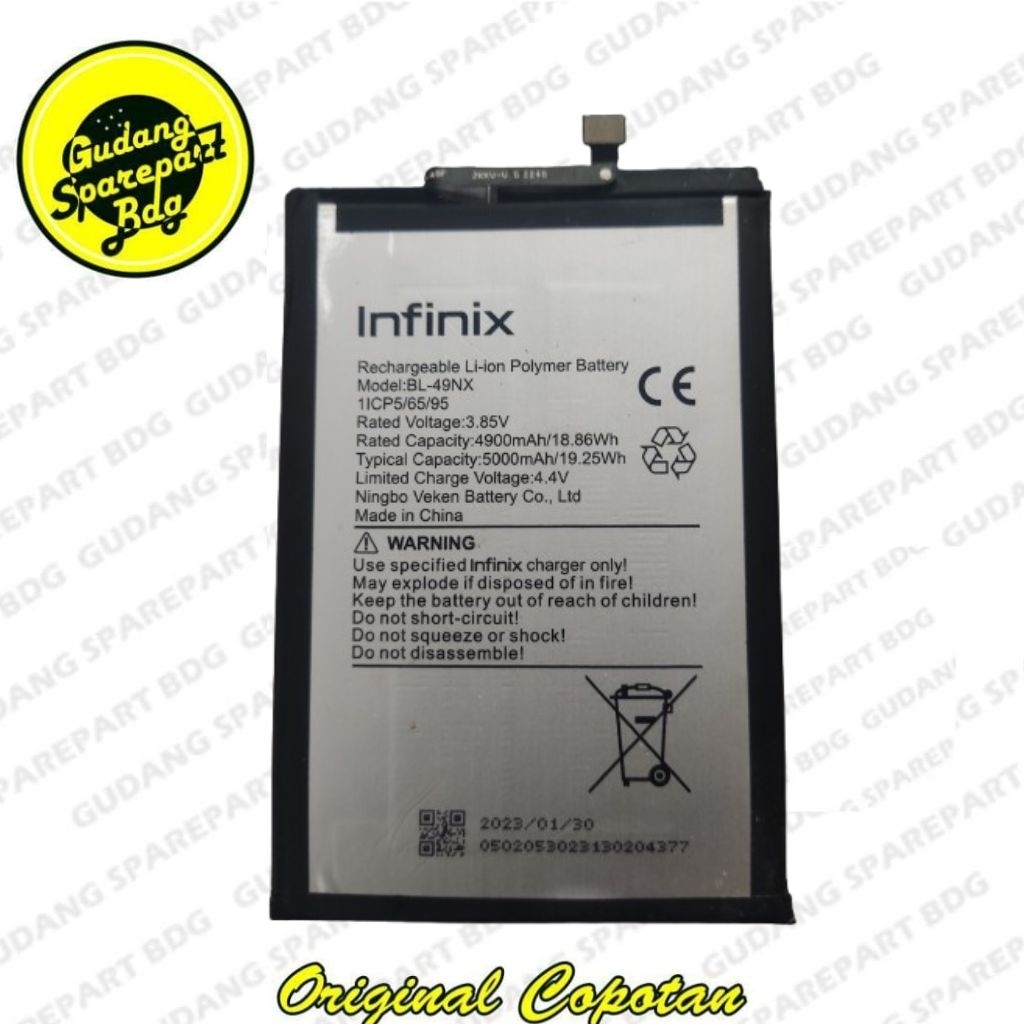 Baterai Infinix smart 7 BL 49NX second copotan