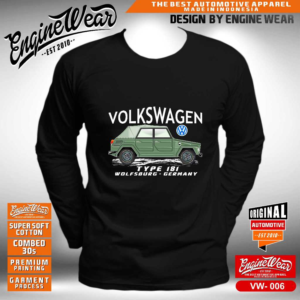 kaos VW safari baju vw camat tshirt volks wagen type 182 mobil otomotif hj