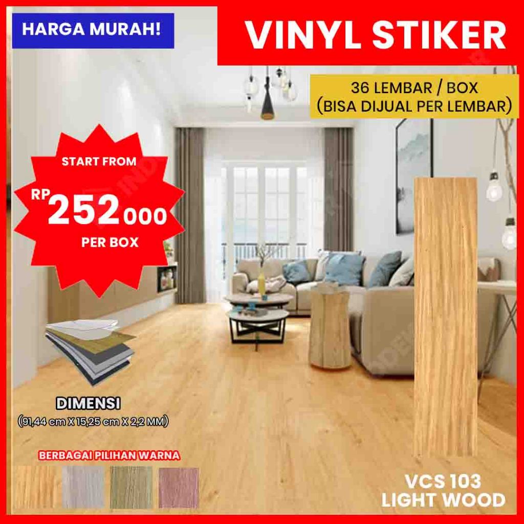 Lantai Vinyl Kayu Stiker Murah Tebal FULL 1.2 mm / Flooring Vinil Sticker Vynil Per Box
