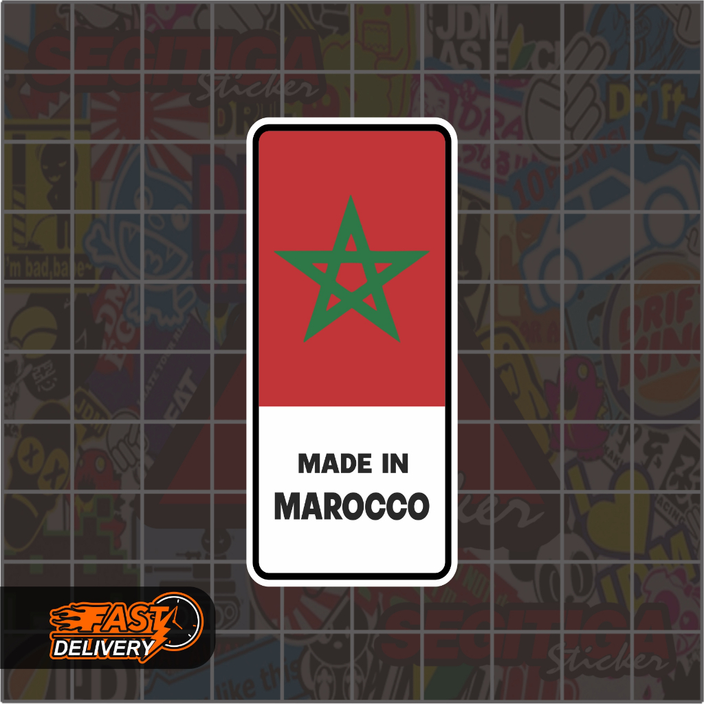 

Sticker Made In Marocco Ukuran 10 x 4.5 Cm