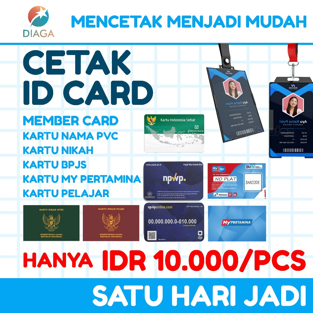 

Cetak CARD Murah PVC / Cetak Member Card / Cetak Kartu Nama PVC