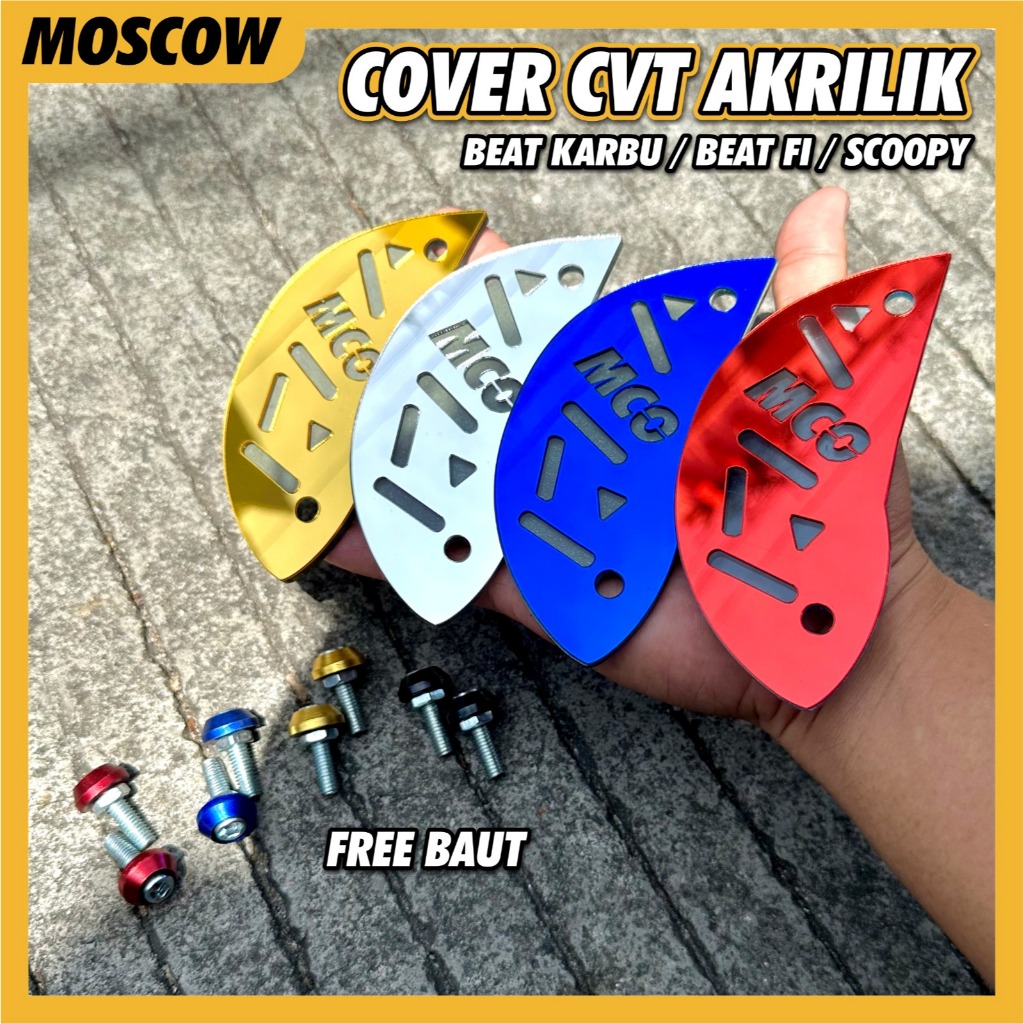 COVER CVT BEAT KARBU 2008 - 2012 SCOOPY KARBU 2010 - 2013 KARBURATOR CW SW CBS FACELIFT MIKA ACRILIC