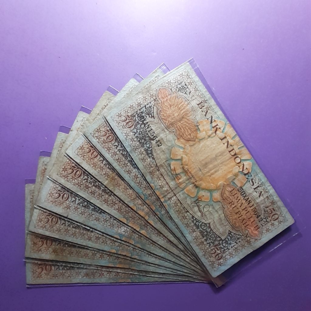 Uang kuno 50 rupiah seri bunga tahun 1959